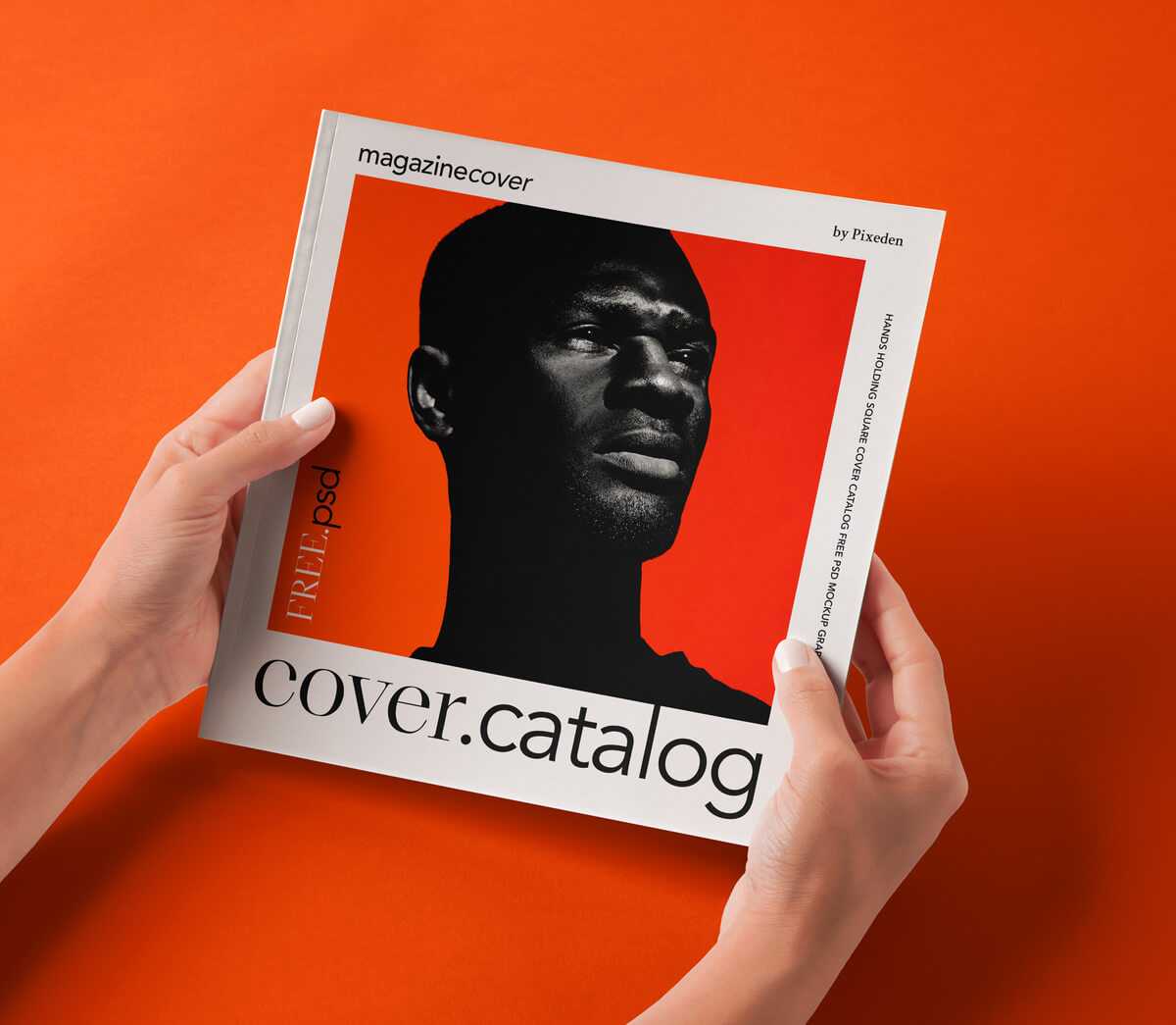Free Hands Holding Cover Magazine Mockup PSD