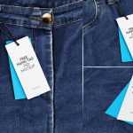 Free Hang Tags On Blue Jeans Mockup PSD Set