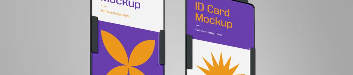 Free Hanging 2 ID Cards Mockup PSD