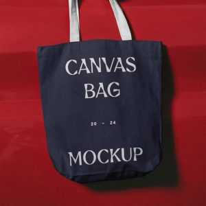 Free Hanging Canvas Bag Mockup