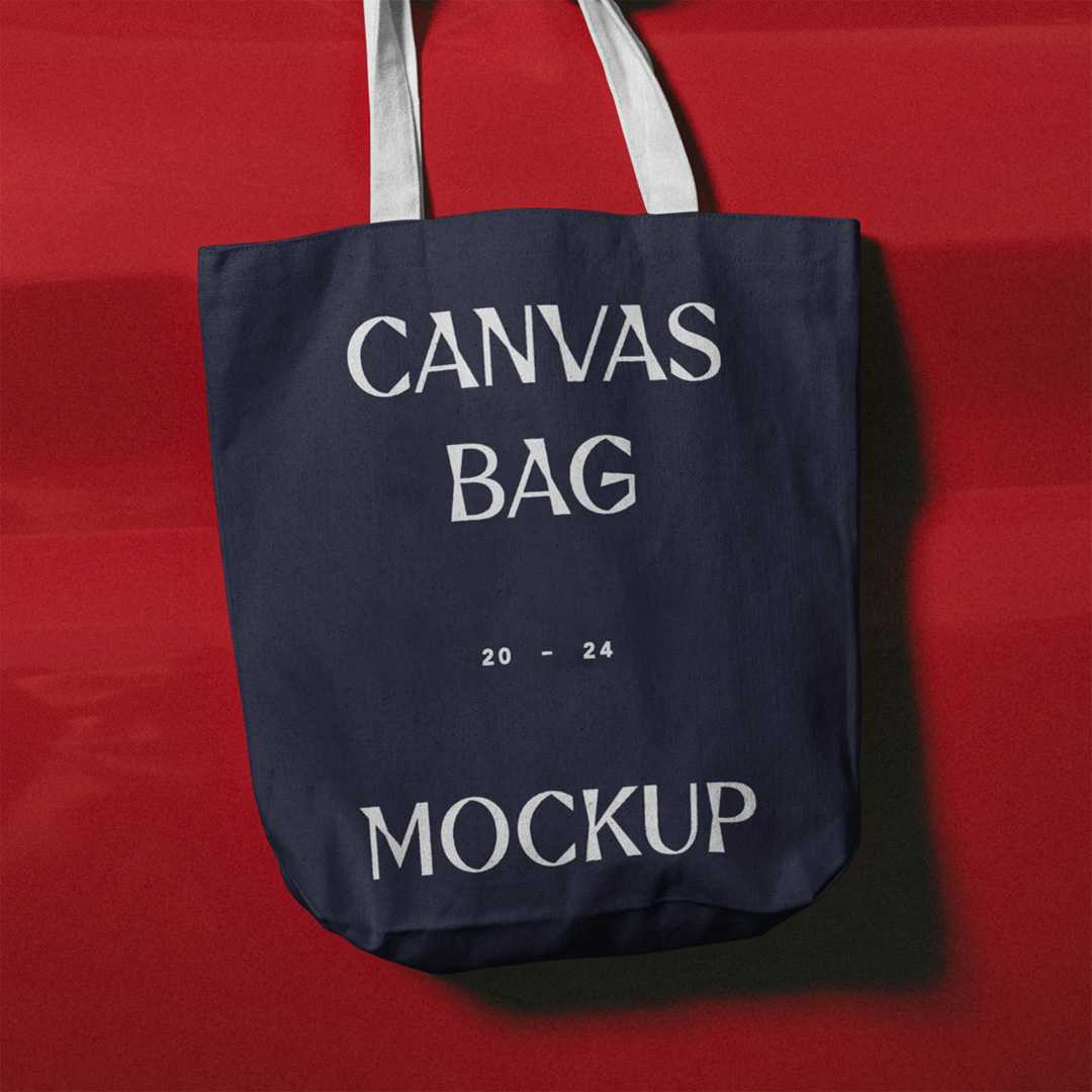 Free Hanging Canvas Bag Mockup