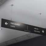 Free Hanging Direction Sign Mockup