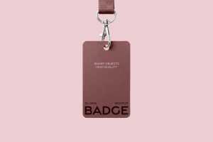 Free Hanging ID Card Badge Mockup PSD