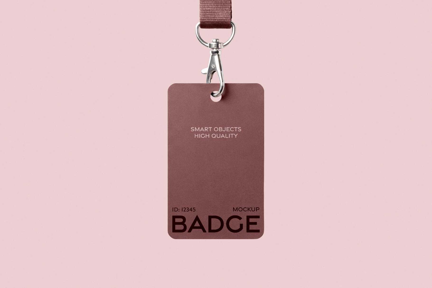 Free Hanging ID Card Badge Mockup PSD