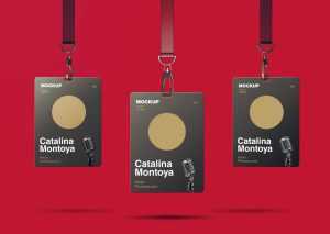 Free Hanging ID Card Mockup PSD