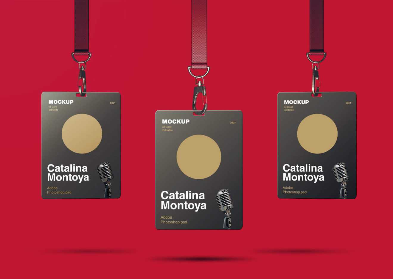 Free Hanging ID Card Mockup PSD