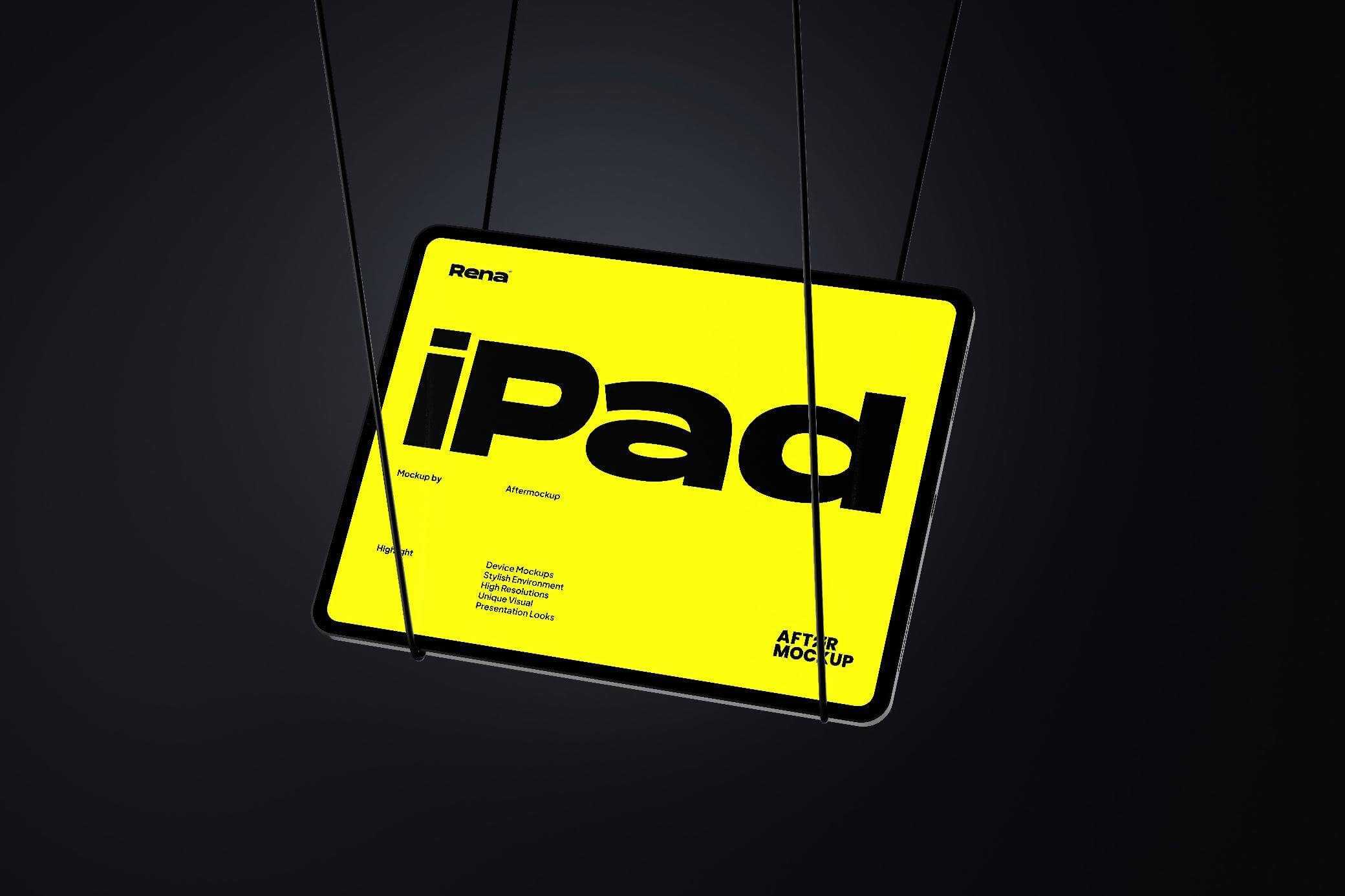Free Hanging iPad Mockup PSD PSD