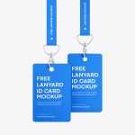 Free Hanging Lanyard ID Card Mockup PSD
