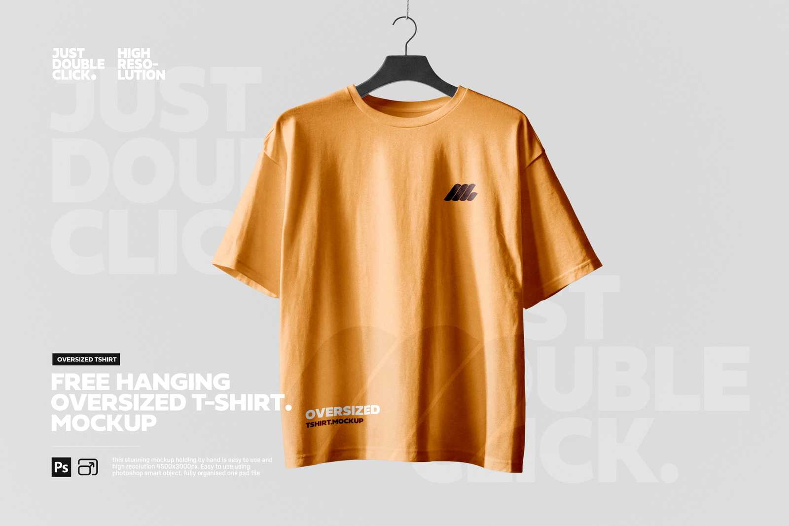 Free Hanging Oversized T-Shirt Mockup