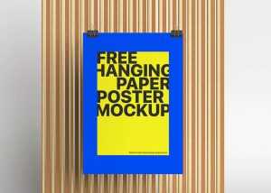 Free Hanging Paper Poster Mockup PSD - Best Free PSD Mockups