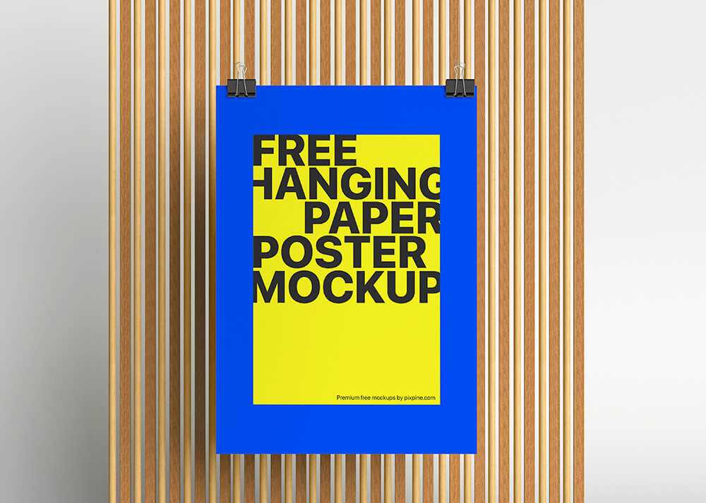 Free Hanging Paper Poster Mockup PSD - Best Free PSD Mockups