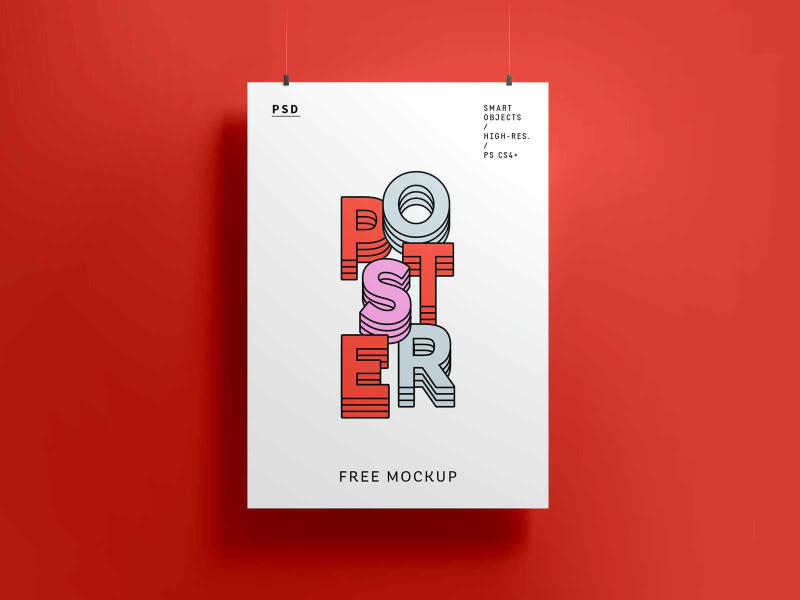 Free Hanging Poster Mockup PSD - Best Free PSD Mockups