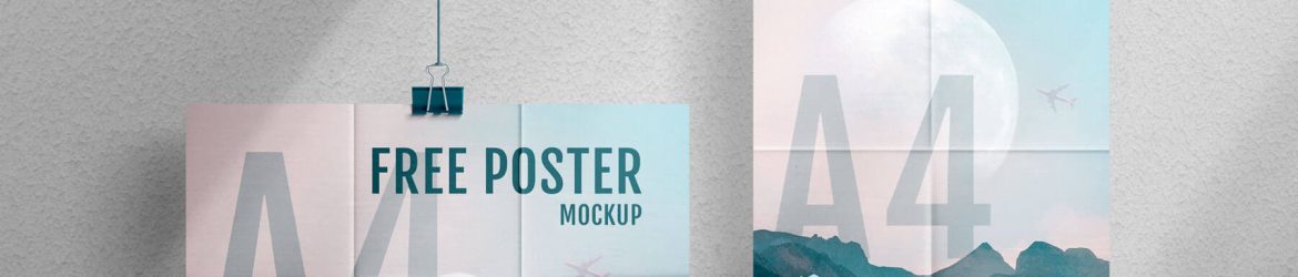 Free Hanging Posters Mockup 3 PSD Set - Best Free PSD Mockups