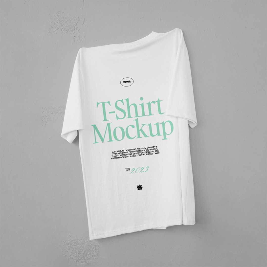 Free Hanging T-Shirt Mockup