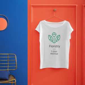 Free Hanging T-Shirt Mockup PSD