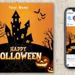 Free Happy Halloween Wishes Free Instagram Post Design PSD Template