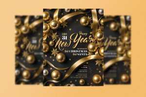 Free Happy New Year Flyer Design PSD Template