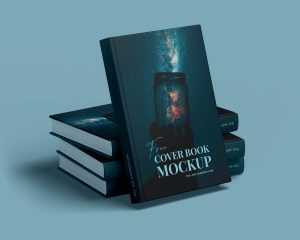 Free Hard Book Cover Mockups PSD Set