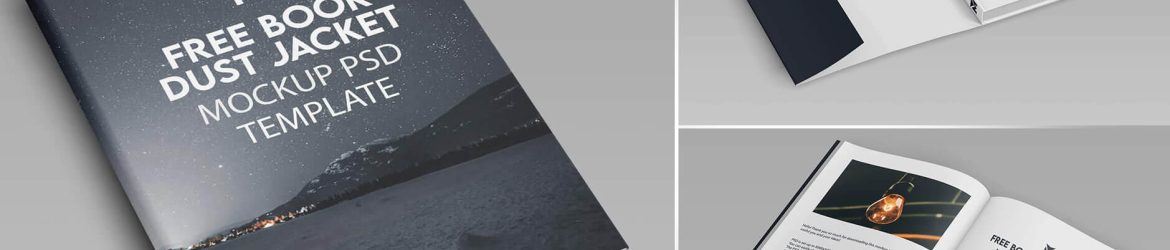 Free Hardback Book Dust Jacket Mockup PSD Set