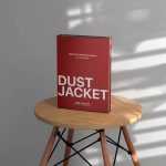 Free Hardcover Book Mockup on Wooden Stool