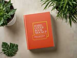 Free Hardcover Book Mockup PSD Top View