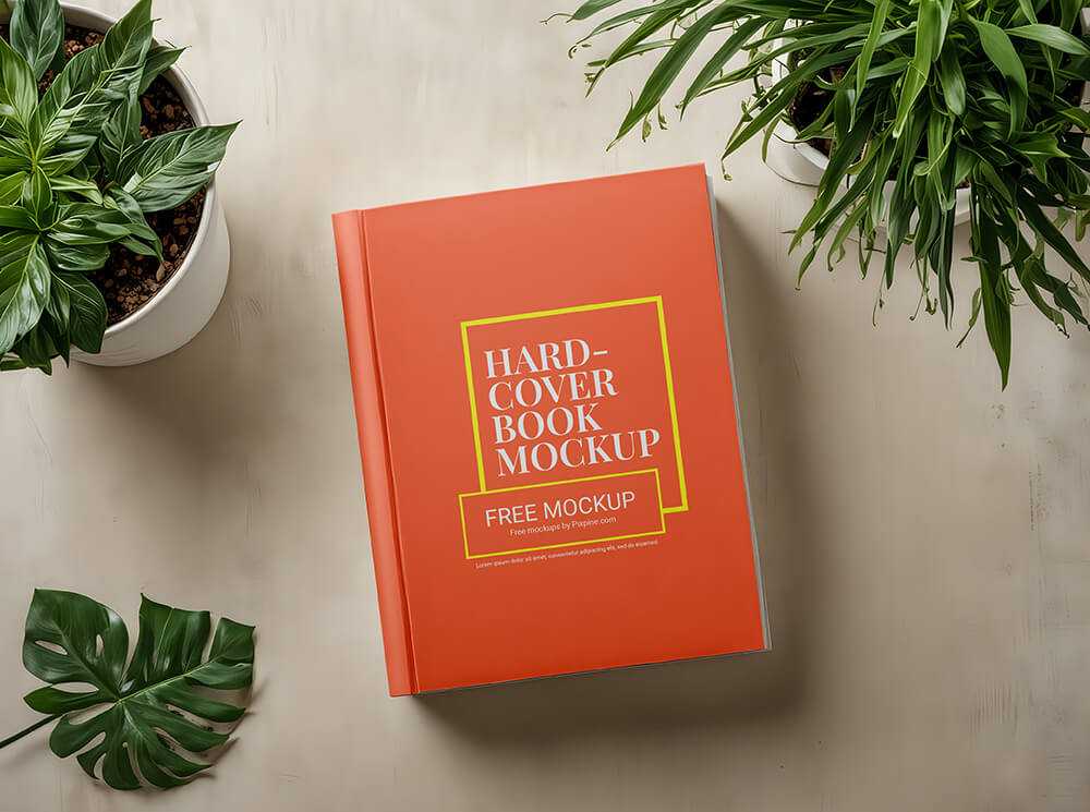 Free Hardcover Book Mockup PSD Top View
