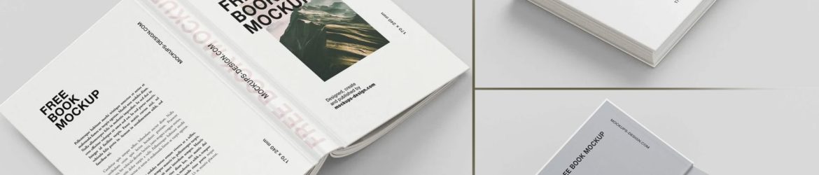 Free Hardcover Book Mockups PSD set