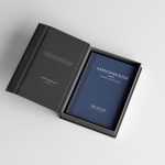 Free Hardcover Book With Magnetic Book Case Mockup PSD