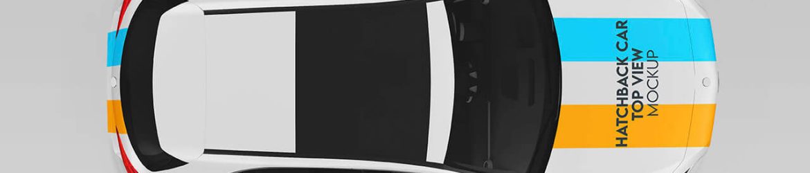 Free Hatchback Car Top View Mockup PSD Free Hatchback Car Top View Mockup PSD