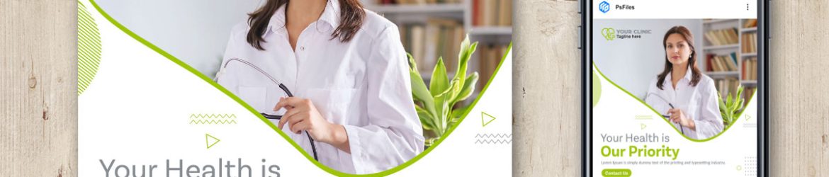 Free Health Clinic Social Media Post Design PSD Template