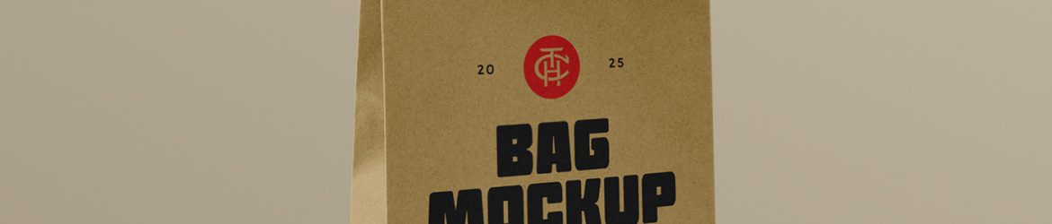 Free Holding Craft Paper Bag Mockup