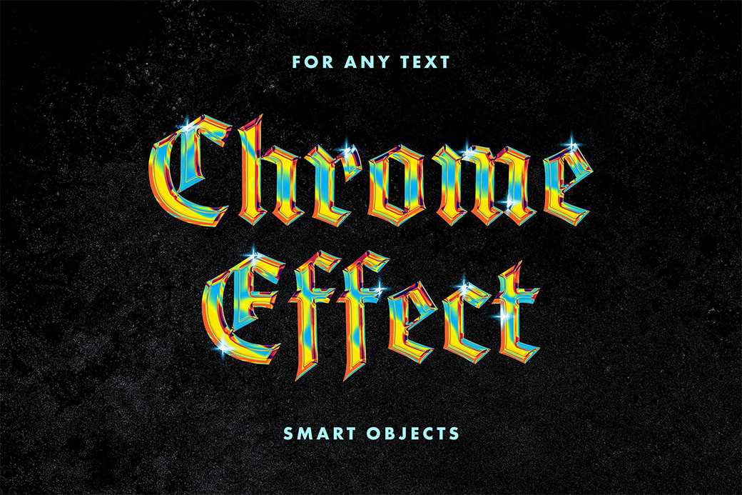 Free Holographic Chrome Text Effect, Logo Mockup PSD