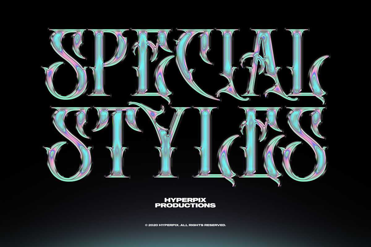 Free Holographic Chrome Text Effect PSD Vol.1