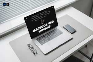 Free Home Office MacBook Pro Mockup
