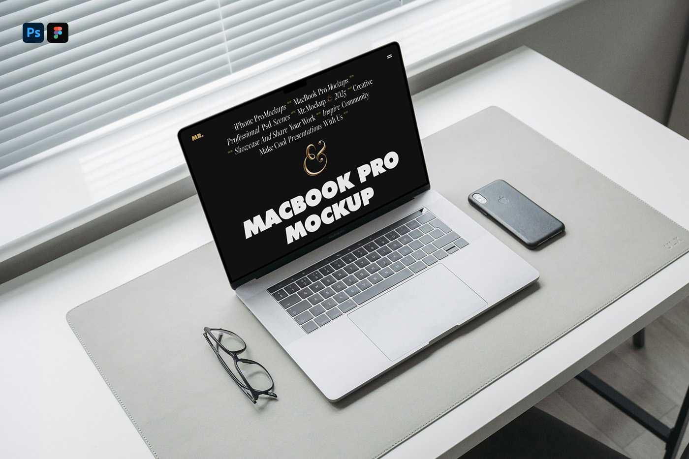 Free Home Office MacBook Pro Mockup