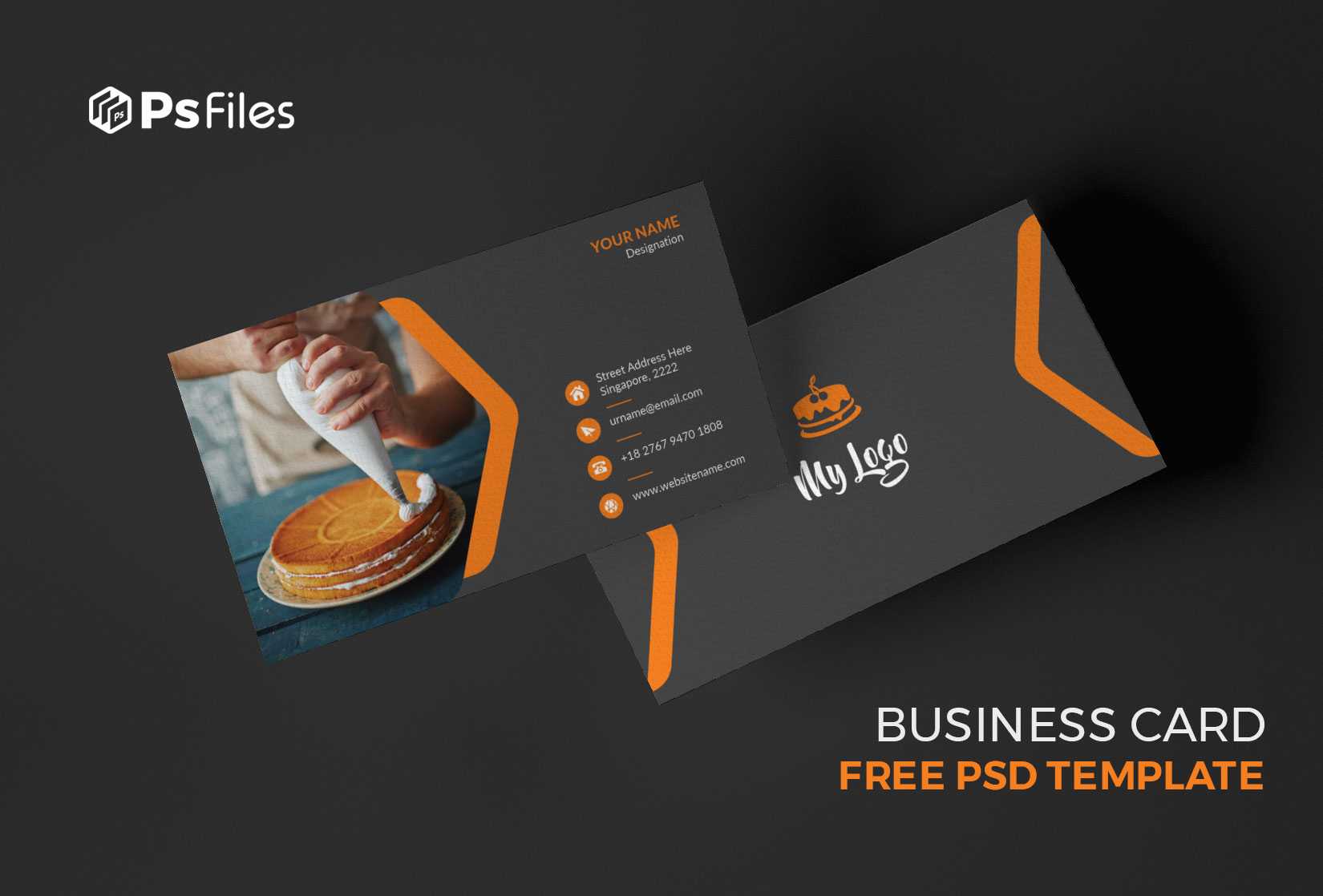 Free Homemade Cake Makers Business Card PSD Design Template