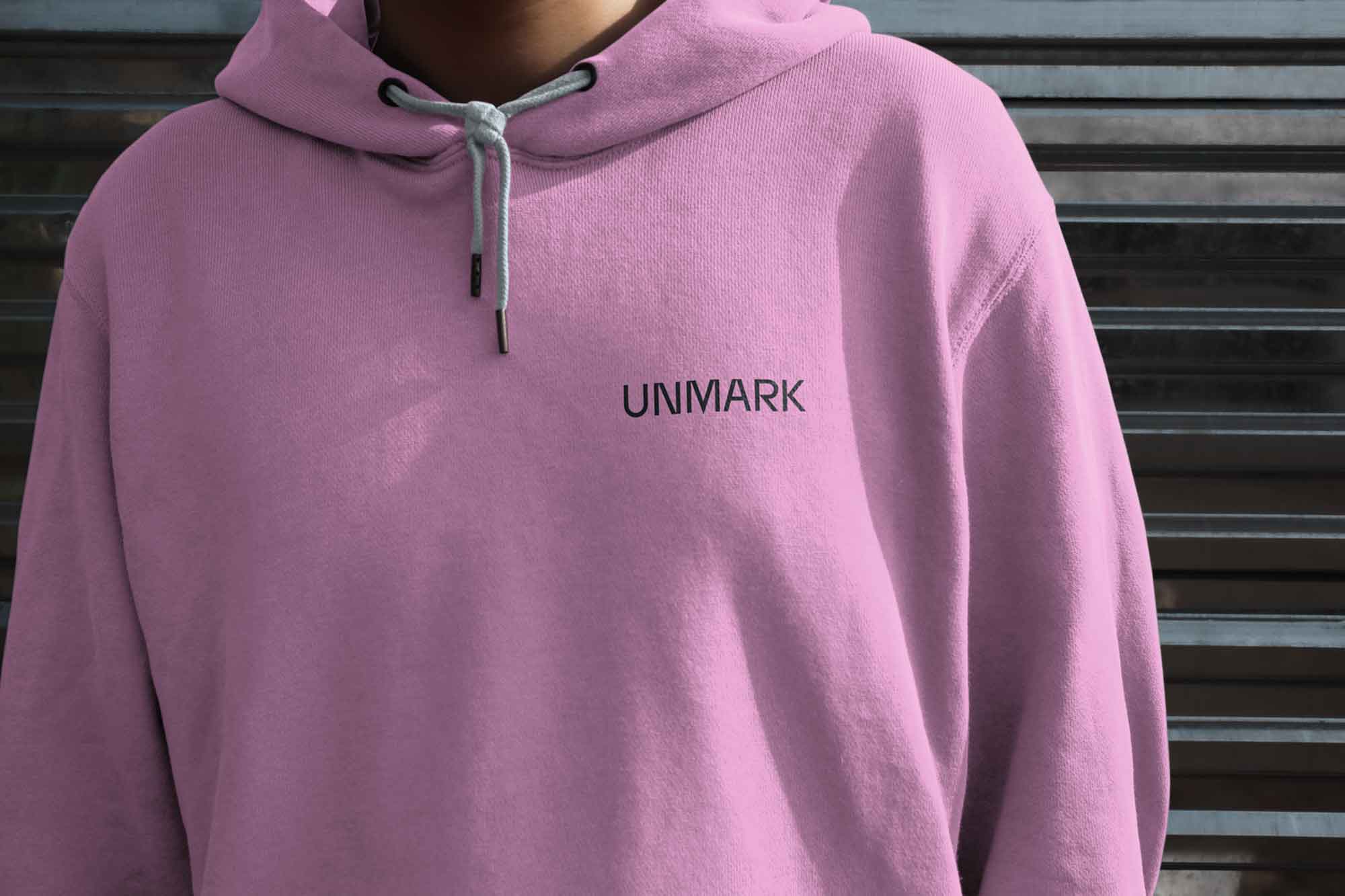 Free Hoodie Mockup PSD with Urban Background