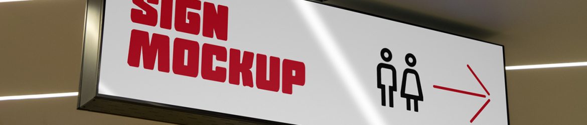 Free Horizontal Signage PSD Mockup Free Horizontal Signage PSD Mockup
