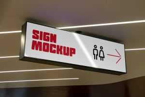 Free Horizontal Signage PSD Mockup
