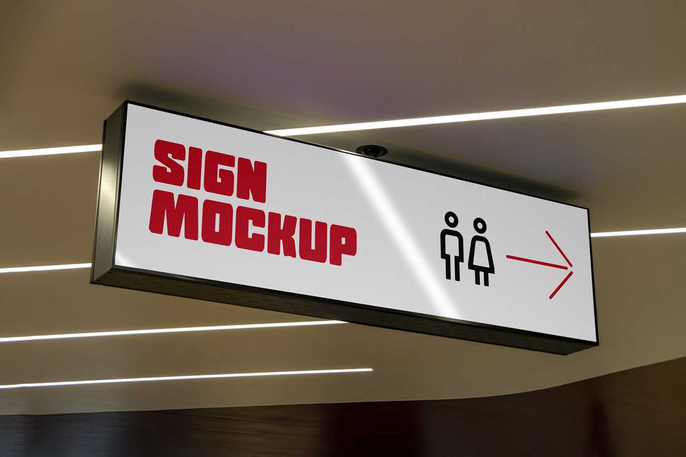 Free Horizontal Signage PSD Mockup