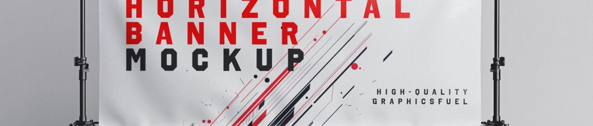Free Horizontal Tripod Banner Stand Mockup PSD