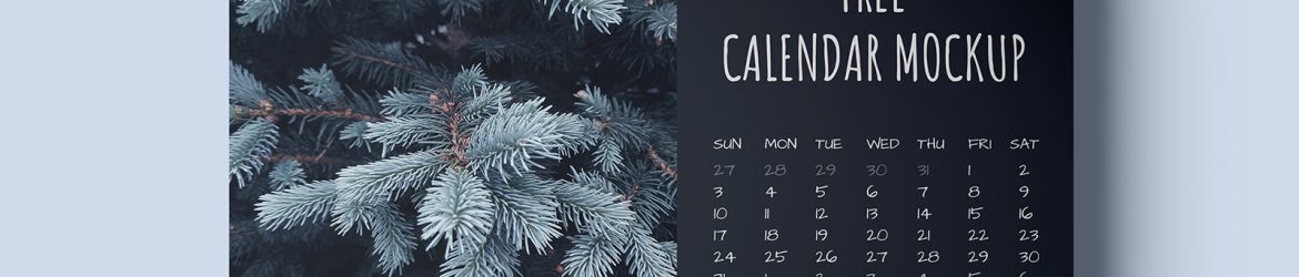 Free Horizontal Wall Calendar Mockup 3 PSD Set