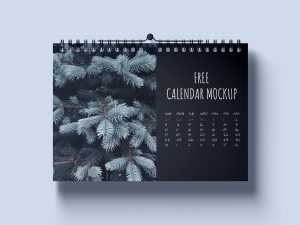 Free Horizontal Wall Calendar Mockup 3 PSD Set
