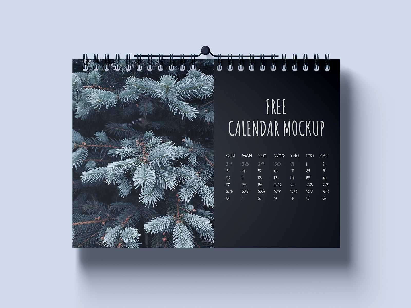 Free Horizontal Wall Calendar Mockup 3 PSD Set