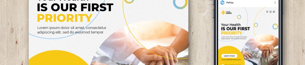 Free Hospital Health Care Social Media Post PSD Design Template