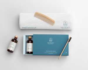Free Hotel Amenity Box Mockup PSD for Branding