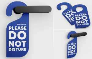 Free Hotel Door Hanger Mockup PSD