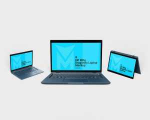 Free HP Elite Dragonfly Laptop Mockup PSD Set Free PSD