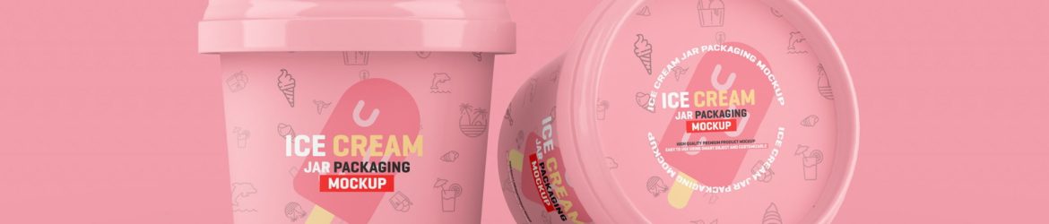 Free Ice Cream Jar Packaging Mockup