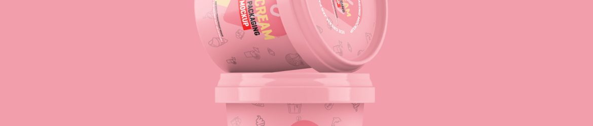 Free Ice Cream Jar Packaging Mockup